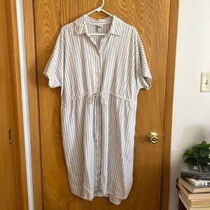 A New Day Linen Blend Shirt dress XXL